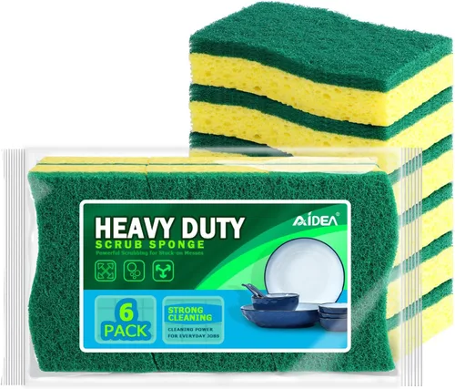 Vista 35 de AIDEA Esponjas antiarañazos, 6 unidades, esponja natural para utensilios de cocina antiadherentes, esponjas de cocina, esponja de celulosa