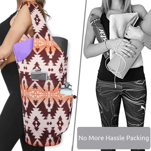 Vista 4 de Bolsa para Esterilla de Yoga - Bolsa Transportadora Tipo Tote Larga de Gran Apertura para Esterilla de Yoga con Bolsillo Impermeable con Cremallera