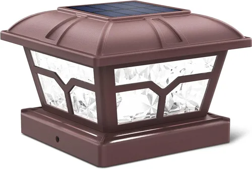 Vista 17 de Siedinlar Luces solares para postes al aire libre, 2 modos de color, 8 LED para postes de 4 x 4, 5 x 5, 6 x 6, decoración de patio, blanco cálido