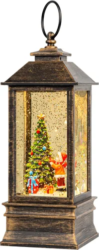 Vista 14 de Linterna de globo de nieve de Navidad, linterna brillante de agua iluminada con cable USB y funciona a baterías, para regalos y festival de Navidad