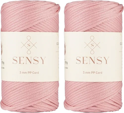 Vista 50 de Cuerda de poliéster Sensy Premium de 3 mm, 120 metros, 100% cordón de polipropileno, cuerda de macramé de 3 mm, cordón para bolsos de ganchillo Negro