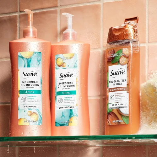 Vista 8 de Suave Professionals Shine Champú Marroquí Infusión 28 oz - Paquete de 4