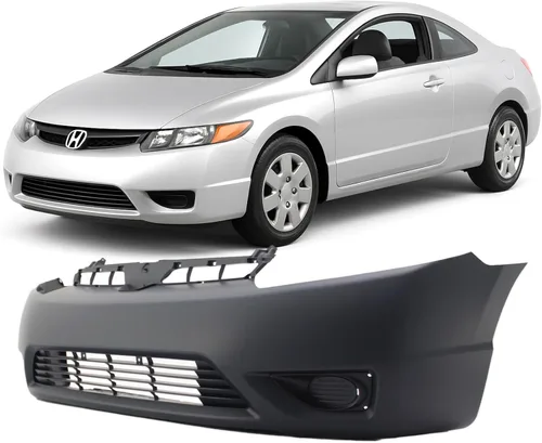 FitParts Compatible con cubierta de parachoques delantero Honda Civic Coupe DX-G EX LX Si Coupe 06-08 2006-2008. Nuevo, imprimado y listo para