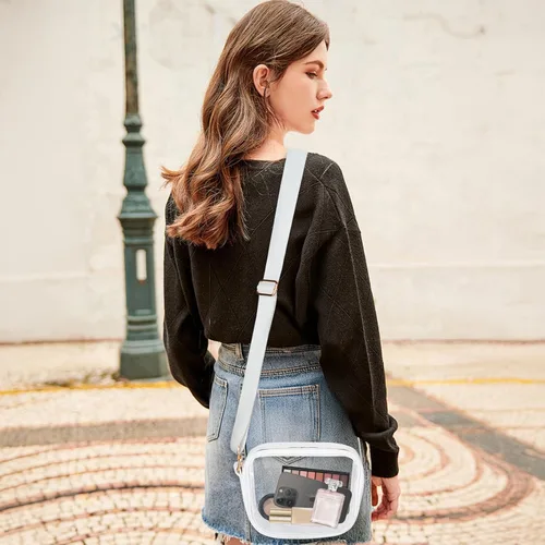 Vista 7 de Clear Bag for Stadium Events, Clear Purse and Crossbody Bag with Adjustable Shoulder Strap, Stadium and Concert