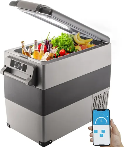 Vista 11 de VEVOR NLS35, refrigerador para el coche de 12 voltios, congelador portátil de 25 litros (26.4 cuartos de galón) de doble zona, rango ajustable