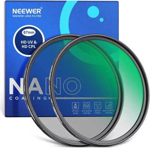 NEEWER Kit de filtro de lente UV CPL de 2.638 in, polarizador circular/filtro anti-UV con vidrio óptico HD y revestimiento nano de doble cara, 30