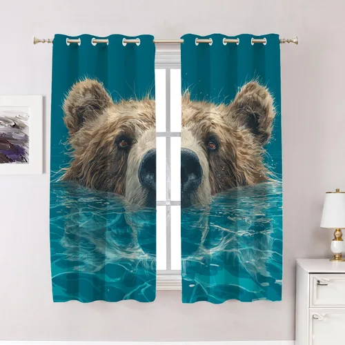Vista 77 de Maritime Ocean Cafe Curtains,Anchors Nautical Art Blackout Tier Curtain Multilayer Polyester Short Kitchen Drapes 2 Pack 26X24 Inches