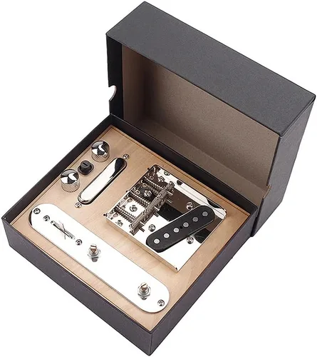 Vista 10 de Placa de control de interruptor de 3 vías, juego de pastilla de cuello de guitarra, placa de puente de sillín cargada Alnico V Pickup para reemplazo