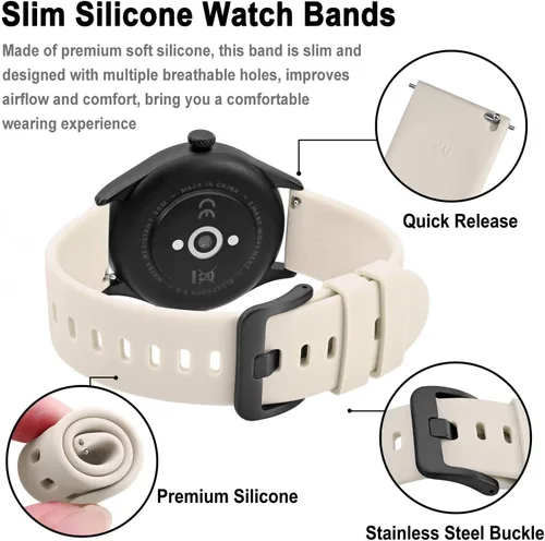 Vista 73 de BISONSTRAP - Correas de reloj de silicona, correas delgadas con liberación rápida, 14 mm, 16 mm, 17 mm, 18 mm, 19 mm, 20 mm, 22 mm para elegir