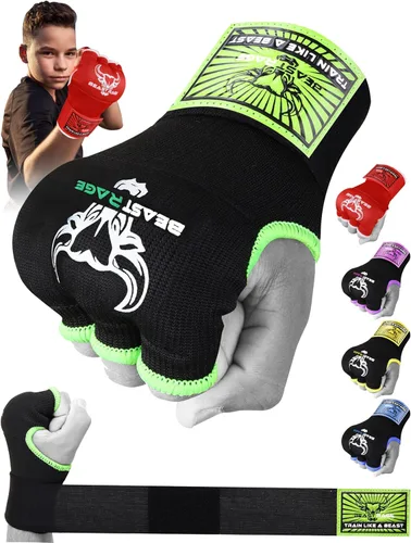 Vista 11 de BEAST RAGE Guantes interiores con vendas para manos, envoltura rápida, soporte largo de 36" en la muñeca, vendas para MMA, Muay Thai, entrenamiento