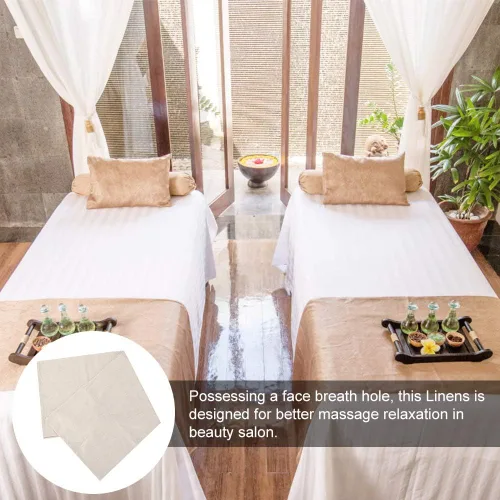 Vista 3 de Funda de cama de masaje, sábanas de masaje de belleza, sofá de masaje de salón de spa, protector de cama de algodón suave con agujero