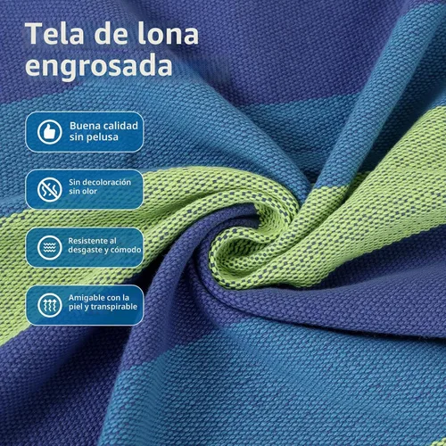 Vista 5 de Hamaca doble de estilo brasileño con flecos, hamaca de patio para 2 personas para patio trasero e interior, tela suave y transpirable, fácil Blanco