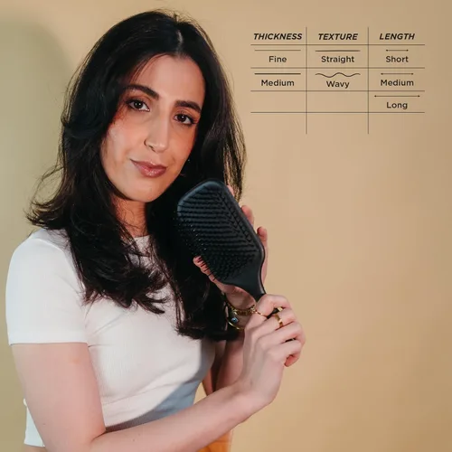 Vista 8 de Denman Gentle Paddle Hairbrush for Comfortable Detangling, Blowdrying and Styling