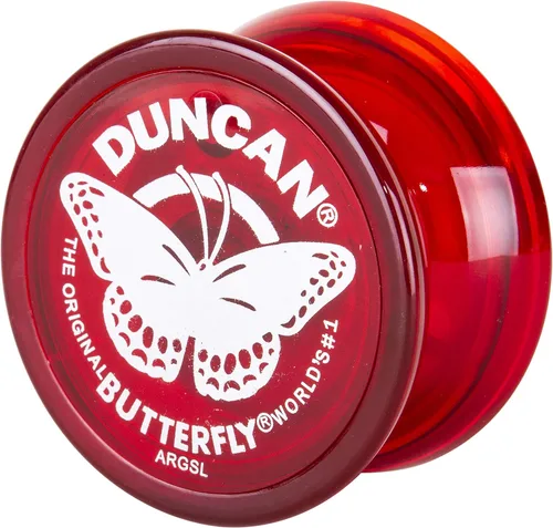 Vista 2 de Duncan Toys Butterfly Yo-Yo, Yoyó para principiantes con cuerda, eje de acero y cuerpo de plástico, rojo