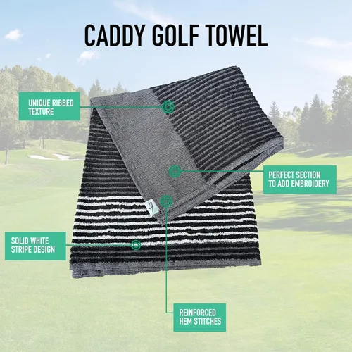Vista 2 de Toalla de Golf Caddy - Toalla de Caddie Extra-Grande de 22" X 44" Utilizada por Profesionales del Tour, Algodón Suave Premium, Absorción Superior