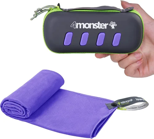 Vista 14 de 4Monster Toalla de camping súper absorbente, toalla de microfibra de secado rápido, ultra compacta y suave, toalla de viaje ligera para mochileros