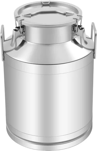 Vista 12 de Lata de leche de acero inoxidable de 20L/5 galones, jarra de leche resistente, cubo de leche, cubo de vino, botella, contenedor de líquido, tapa