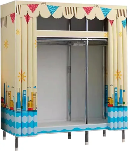 Vista 8 de large closets Portable Wardrobe Closet Thickened Steel Pipe Clothes Closet for Bedroom Hanging Large Closet Lightweight Portable Closet Space-saving