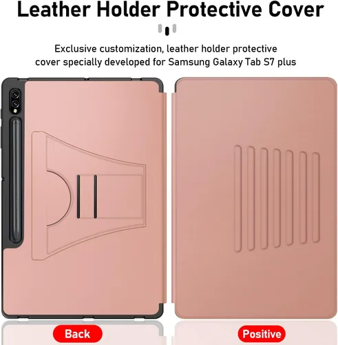 Vista 8 de Vizvera Funda diseñada para Samsung Galaxy Tab S7 FE de 12.4 pulgadas, S8 + S8Plus, S7 Plus 2020, con encendido y apagado automático, soporte