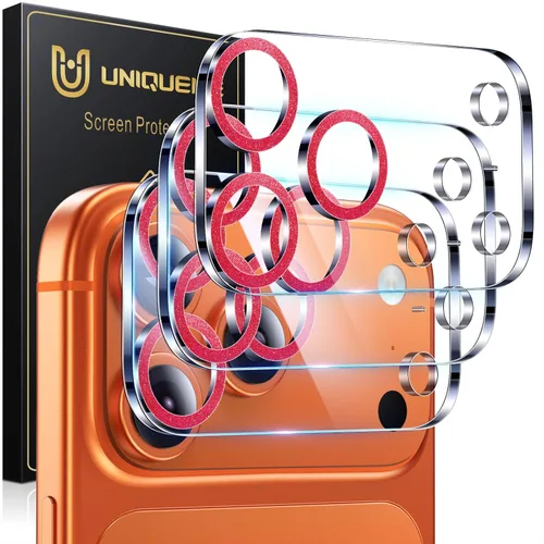 Vista 84 de UniqueMe para Paquete de 3 Protectores de Lente de Cámara para iPhone 15 Pro/iPhone 15 Pro Max, [Protección contra Caídas] [Compatible con Fundas]