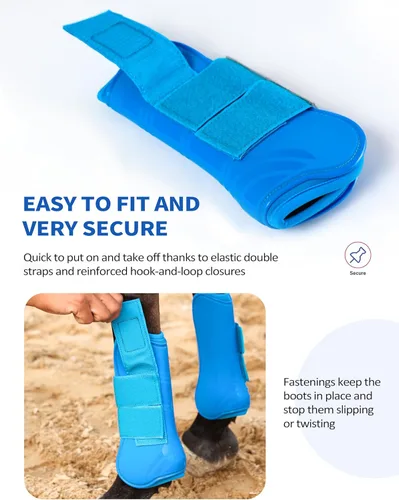 Vista 4 de Harrison Howard Botas de Tendón para Caballo Frente Abierto/Bota de Menudillo para Caballo Botas Protectoras para Salto, Equitación en Senderos