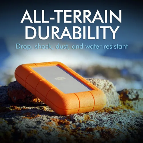 Vista 4 de LaCie Rugged RAID Pro 4TB Disco Duro Externo Portátil HDD – Compatible con USB 3.0 – con Ranura para Tarjeta SD, Resistente a Caídas, Polvo y Agua