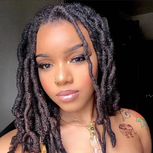 Vista 17 de Extensiones de cabello humano Loc de 0.2cm de ancho, 4 pulgadas, 10 hebras, extensiones de rastas de cabello humano 100% hechas a mano, permanentes