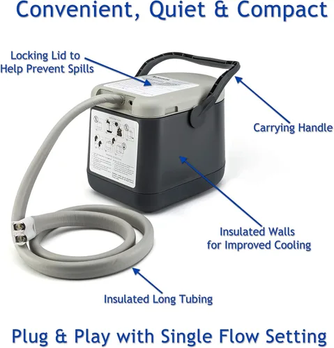 Vista 2 de Ossur Cold Rush - Sistema de máquina de terapia compacta con almohadilla de cadera derecha, almohadilla ergonómica y ajustable incluida, máquina