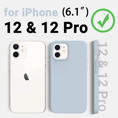 Vista 2 de AOTESIER - Funda para celular, compatible con iPhone 12 y iPhone 12 Pro de 6.1 pulgadas (2020), ultradelgada, goma de silicona líquida suave