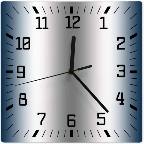 Vista 12 de Reloj de pared de madera blanco y negro degradado, silencioso, sin tictac, simple, abstracto, a rayas, estilo granja, cuadrado, funciona