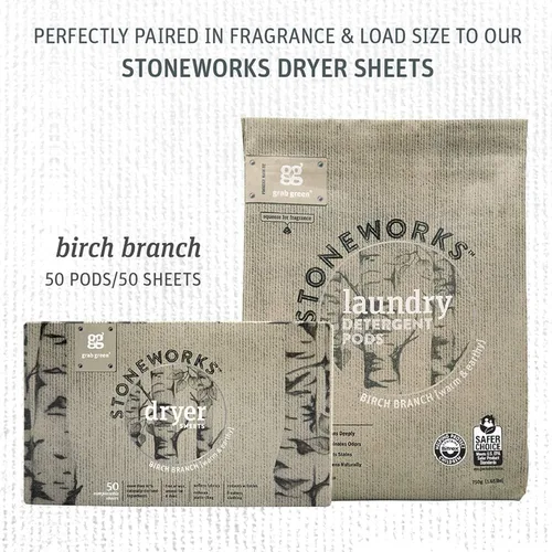 Vista 8 de Grab Green Stoneworks - Cápsulas de detergente para ropa, alimentadas por cápsulas de polvo a base de plantas y minerales derivados de origen