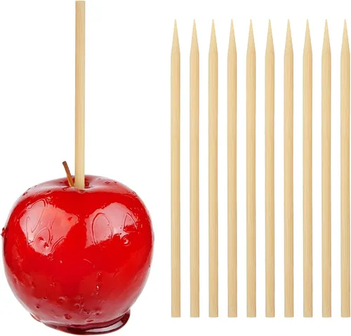 Vista 11 de HANSGO Palitos de Manzana de Caramelo, Pinchos de Bambú de 6 mm y 5.25 pulgadas para Palitos de Manzana de Caramelo, Algodón de Azúcar y Piruletas