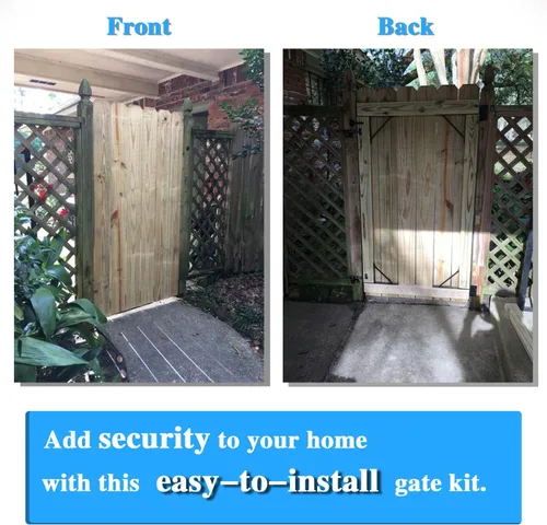 Vista 5 de Kit de herrajes para puerta de valla resistente, kit anti caída, 2x4s ajustables para puertas de valla de madera, ventanas y puertas de cobertizo