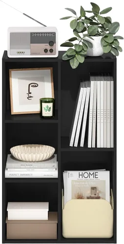 Vista 152 de Furinno - Estantería de cubos de 5 niveles serie Luder para libros y almacenamiento, color roble francés