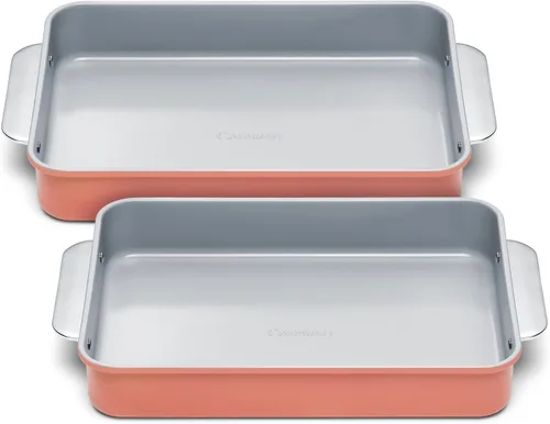 Vista 19 de Caraway Sartén rectangular de cerámica antiadherente de 9 x 13 pulgadas, revestimiento de cerámica naturalmente resbaladizo, no tóxico, libre
