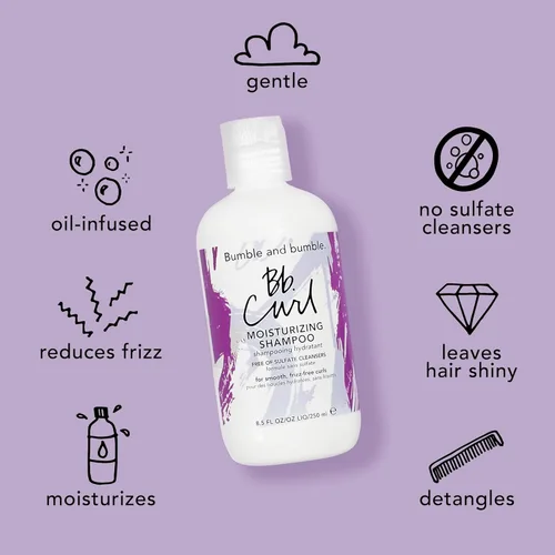 Vista 5 de Bumble and bumble. Curl Moisturizing Shampoo Gently Cleanses Coils, Curls, Waves Anti Frizz Sulfate Cleanser Free With Jojoba, Avocado +