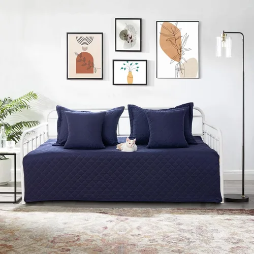Vista 13 de Juego de Funda para Sofá Cama de 5 Piezas Juegos de Ropa de Cama para Sofá Cama Twin para Todas las Estaciones Edredón Ligero para Sofá Cama