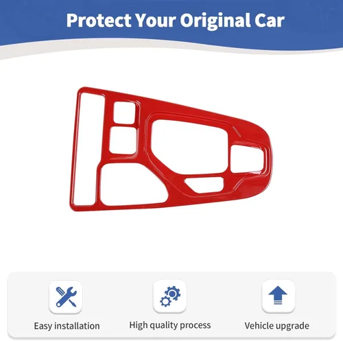 Vista 6 de RT-TCZ Para Cherokee Red Gear Shift Panel Cover Trim para Jeep Cherokee 2019 Up Rojo Interior Accesorios