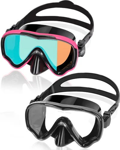 EverSport Gafas de natación para adultos con cubierta para la nariz, máscara de buceo transparente antivaho amplia visión sin borrosidad para Negro