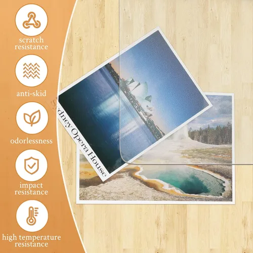 Vista 3 de KMAT Alfombrilla para Silla de Oficina, Alfombrillas de Suelo de Madera Dura y Azulejo de Fácil Deslizamiento, Alfombrilla Transparente para Silla