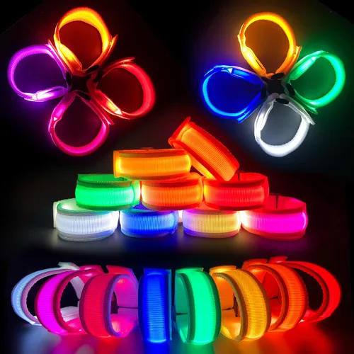 Vista 16 de FANL Pulseras LED brillantes, 3 modos de luz, recuerdos de fiesta iluminados Paquete de 12 – Surtido de 6