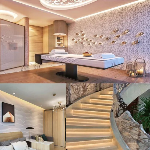 Vista 5 de COB - Tira de luces LED, 12 V CC, 16.4 pies, superbrillante, regulable, 32000 lm, cinta LED no impermeable, 320 LEDs/m, iluminación más uniforme que