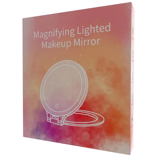 Vista 7 de FASCINATE Espejo de aumento de 10 x 1 x doble cara de aumento de maquillaje, espejo iluminado recargable con 3 ajustes de color, rotación ajustable