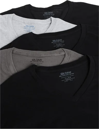 Vista 3 de Gildan - Camisetas de cuello en V para hombre Multipack