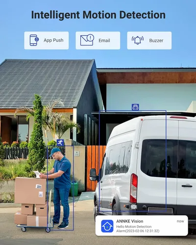 Vista 5 de ANNKE Sistema de cámara de seguridad 8CH 3K, DVR de vigilancia de 8 canales, 4 cámaras CCTV de 5MP 2960* 1665 con audio, luz dual, micrófono