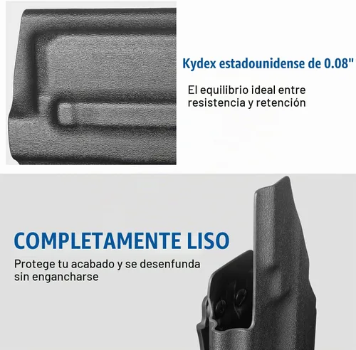 Vista 4 de IWB Kydex Holster for Taurus G3C/ G2C/ G3C Toro/ G2S/ PT111/ PT140 w/Olight Baldr S/Baldr Mini/Baldr RL Mini, Optic Cut, Adj. Retention & Cant