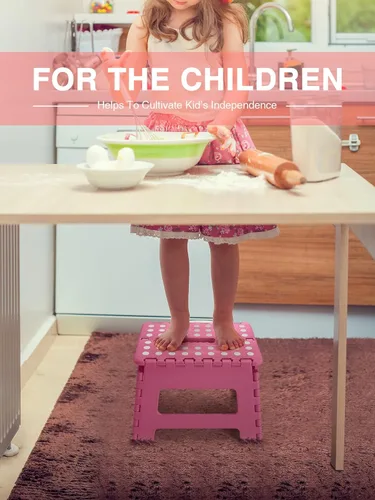 Vista 91 de Dyforce Taburete plegable de 11 pulgadas, taburete duradero para niños, taburetes resistentes para adultos, taburetes de pie compactos, taburete