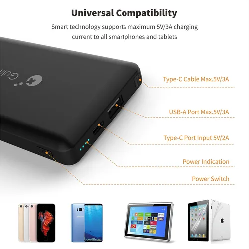 Vista 6 de Portable Power Bank Compatible for Nintendo Switch, 10000mAh 5V3A Flash Rechargeable Extended Battery Backup Charger Case for Smartphone and Switch