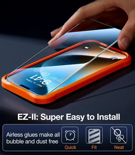 Vista 7 de TORRAS Stealth - Protector de pantalla de privacidad para iPhone 15 Pro con vidrio templado 9H duradero y resistente de alta definición para iPhone