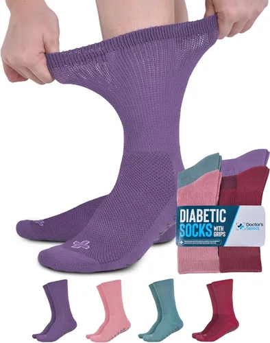 Vista 18 de Doctor's Select Diabetic Socks for Men and Women - Non-Binding Neuropathy Socks for Diabetics Men Non Grip & Grip Socks